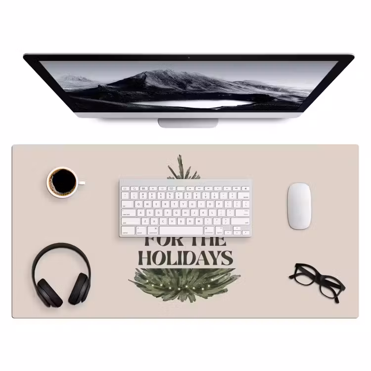 Bureau onderlegger - Kerst - Tekst - Kerstboom - Beige — 4