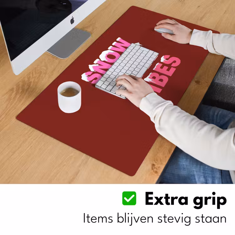 Bureau onderlegger - Kerst - Tekst - Sneeuw - Rood - Roze — 6