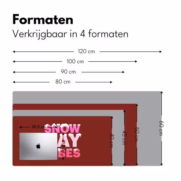Bureau onderlegger - Kerst - Tekst - Sneeuw - Rood - Roze — 8
