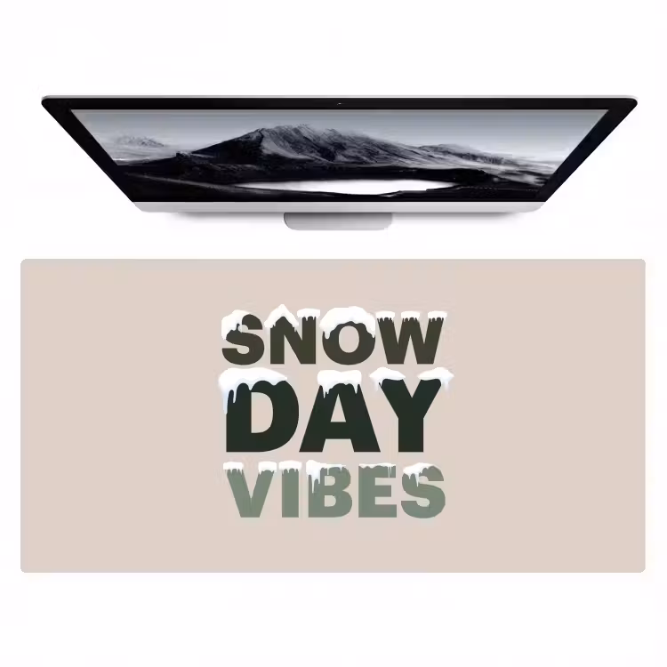 Bureau onderlegger - Sneeuw - Tekst - Kerst - Beige — 1