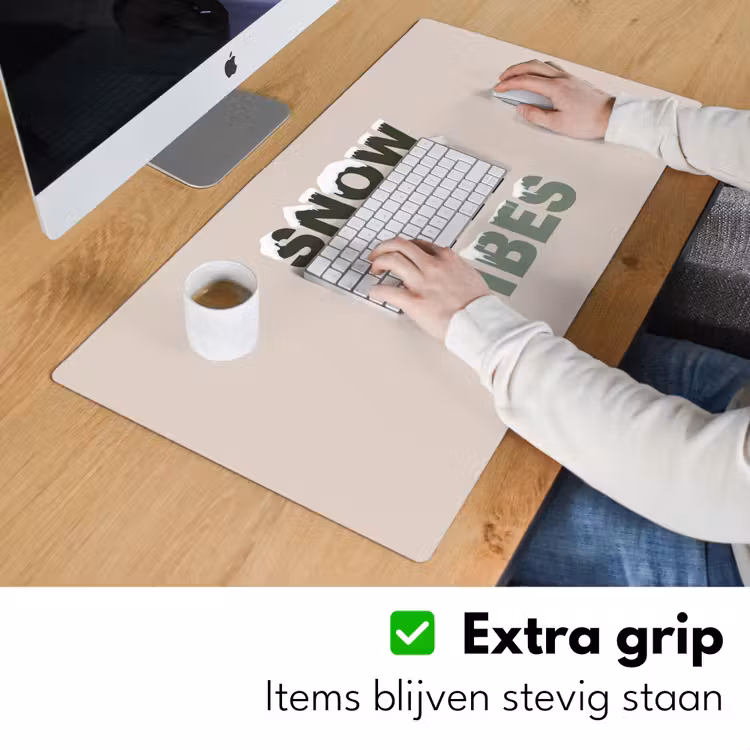 Bureau onderlegger - Sneeuw - Tekst - Kerst - Beige — 6
