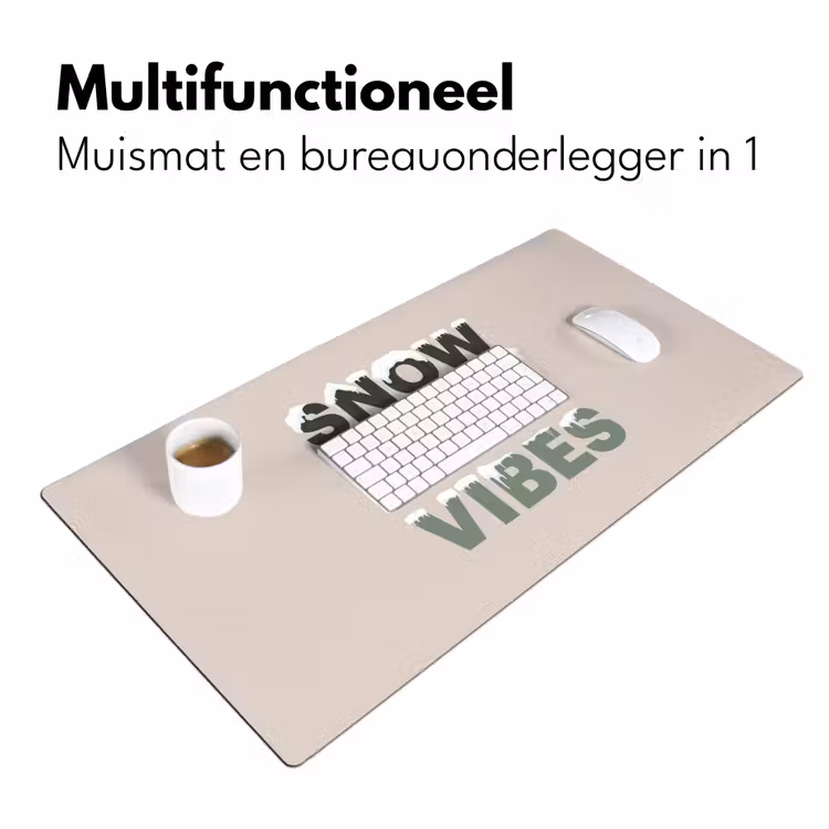 Bureau onderlegger - Sneeuw - Tekst - Kerst - Beige — 7