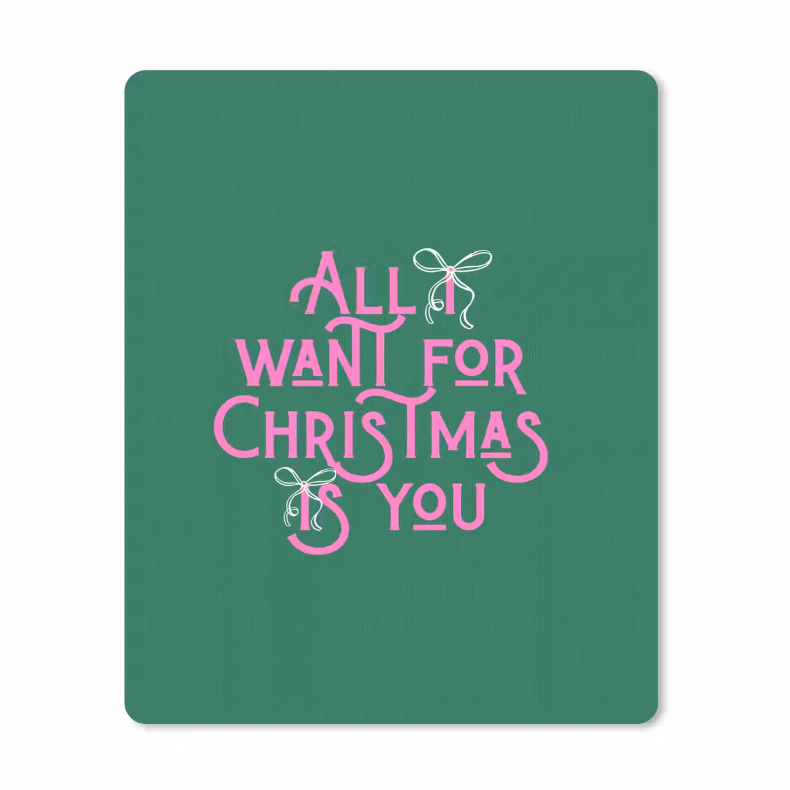 Muismat - Kerst - Tekst - Roze - Groen — 1