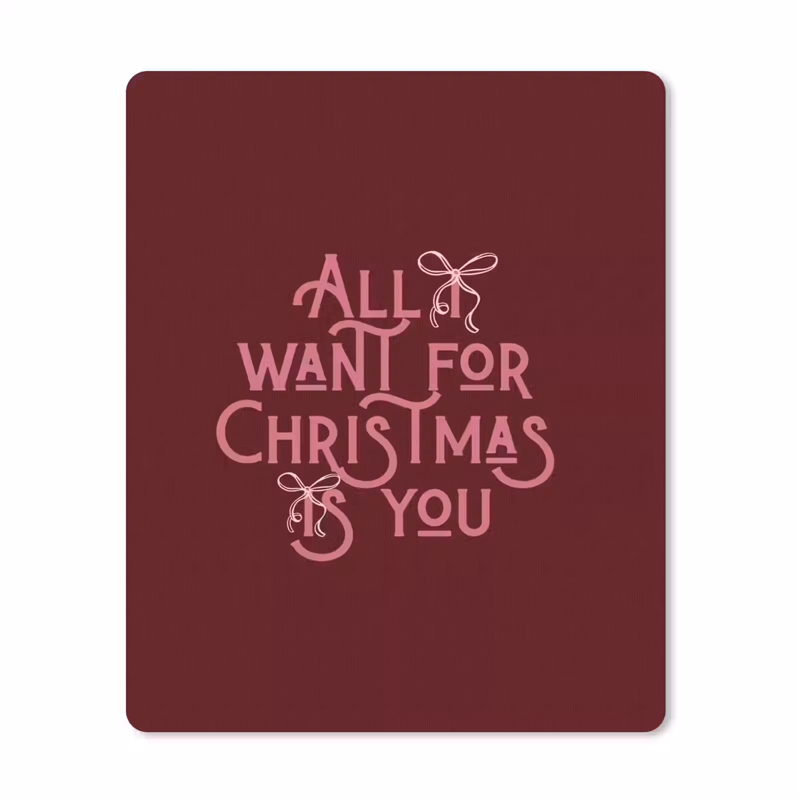 Muismat - Tekst - Kerst - Rood - Roze — 1
