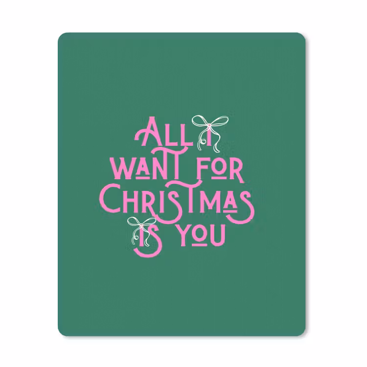 Muismat - Kerst - Tekst - Roze - Groen — 1