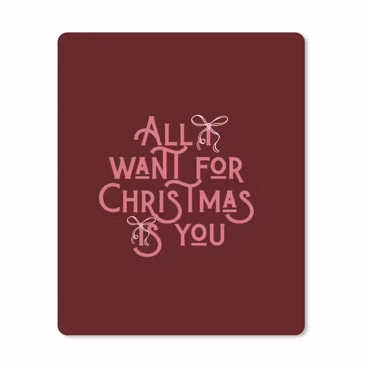 Muismat - Tekst - Kerst - Rood - Roze — 1
