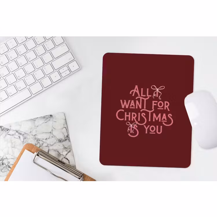 Muismat - Tekst - Kerst - Rood - Roze — 4