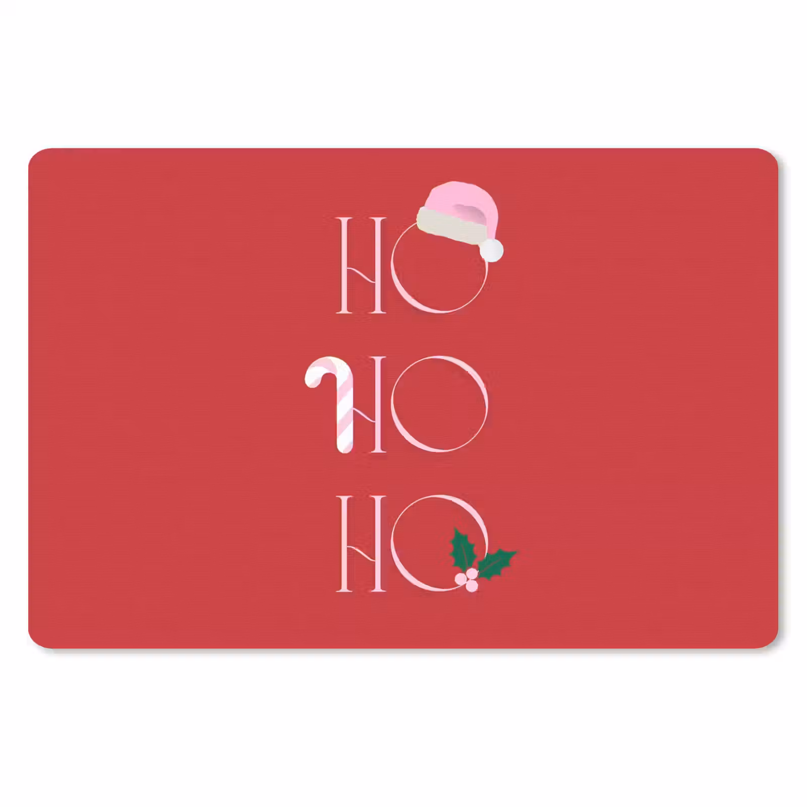 Muismat - Kerst - Tekst - illustratie - Rood — 1