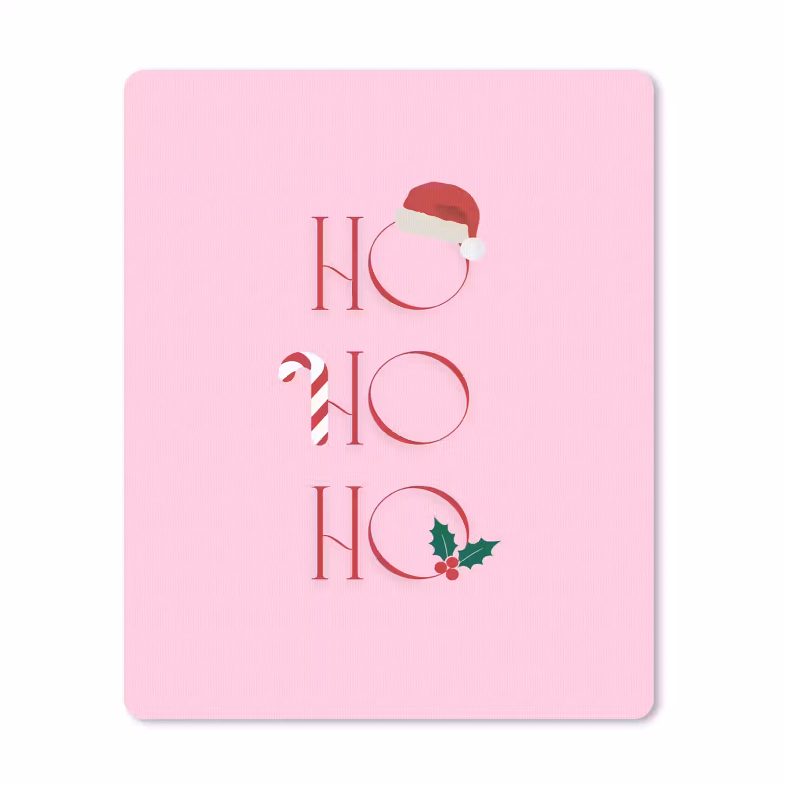 Muismat - Kerst - Tekst - Roze - Illustratie — 1