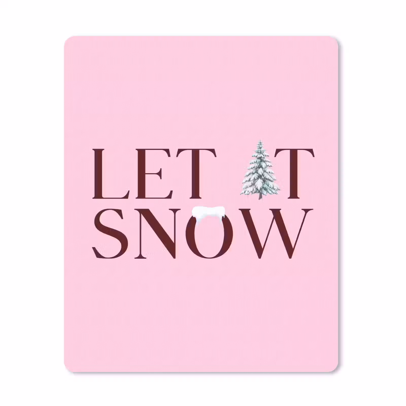 Muismat - Kerst - Tekst - Sneeuw - Roze — 1