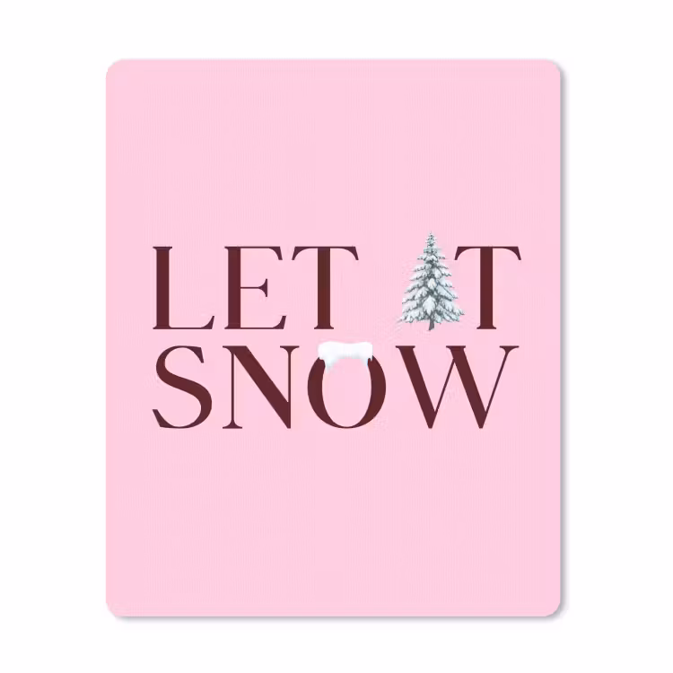 Muismat - Kerst - Tekst - Sneeuw - Roze — 1