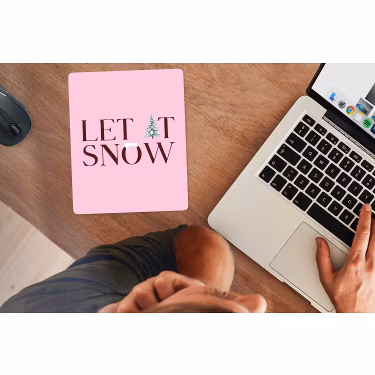 Muismat - Kerst - Tekst - Sneeuw - Roze — 2