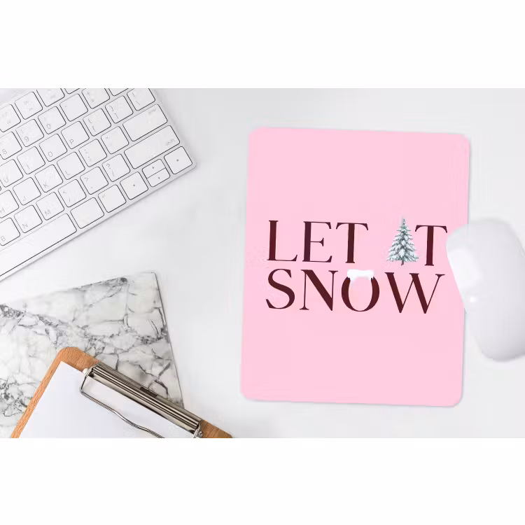 Muismat - Kerst - Tekst - Sneeuw - Roze — 4
