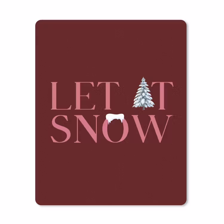 Muismat - Tekst - Kerst - Sneeuw - Roze — 1