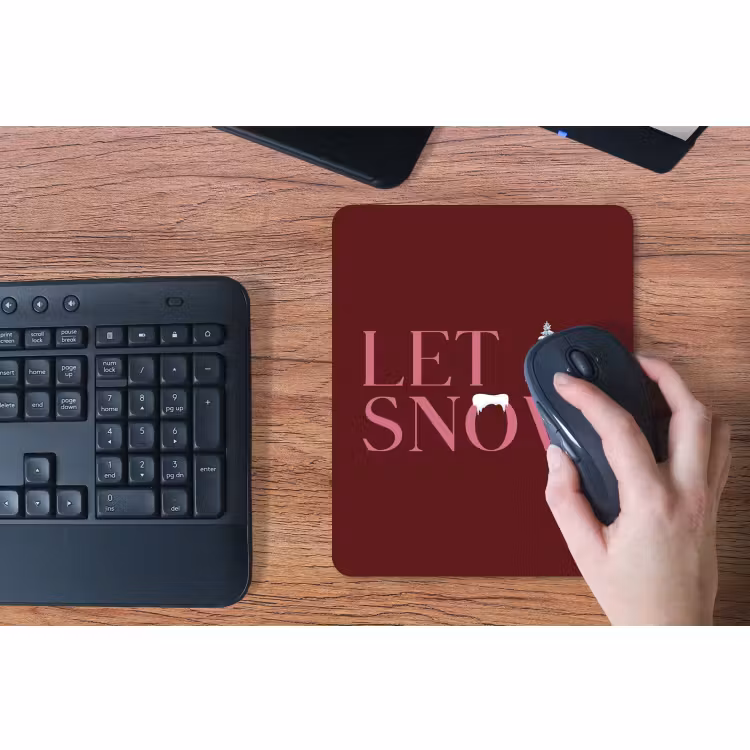 Muismat - Tekst - Kerst - Sneeuw - Roze — 3
