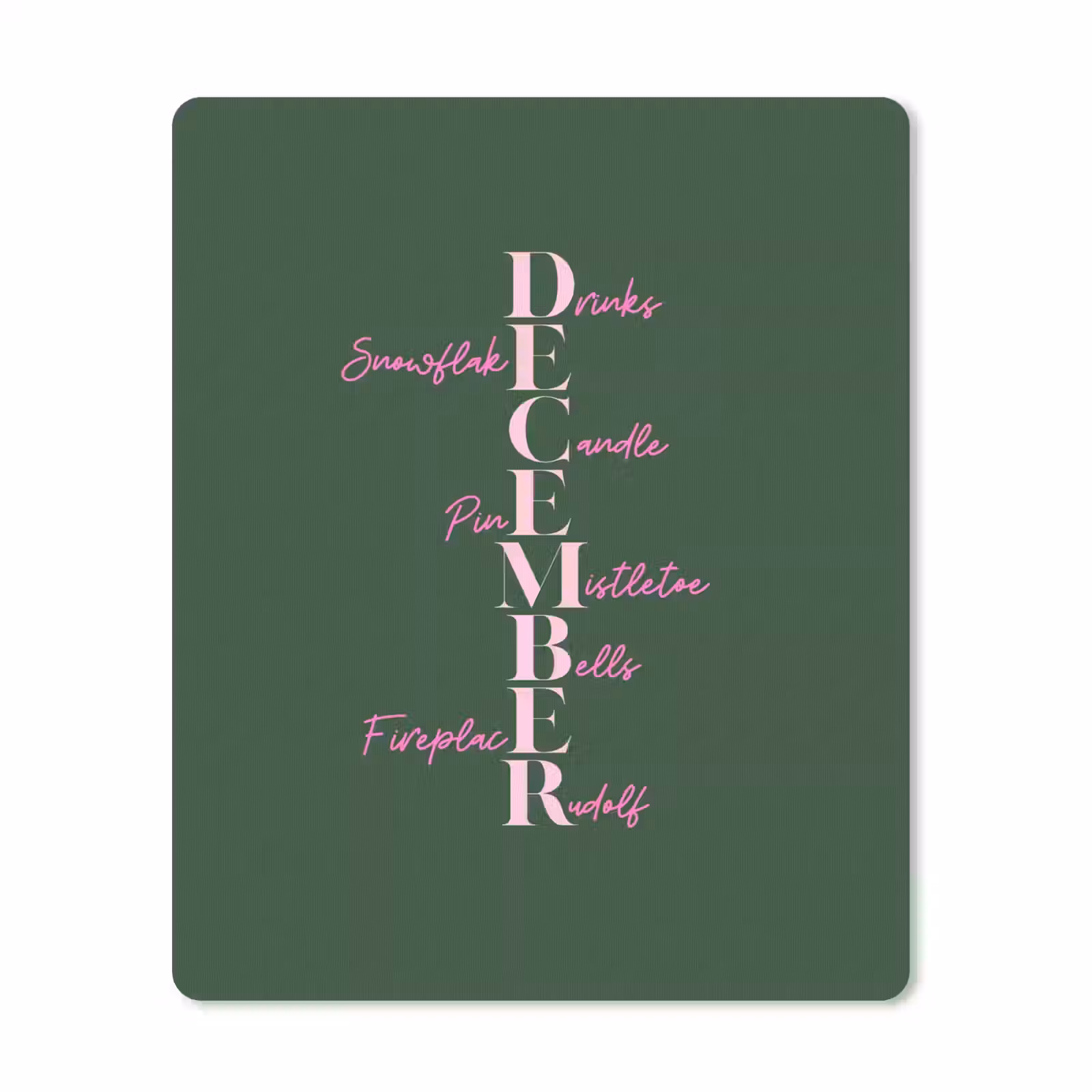 Muismat - December - Tekst - Kerst - Groen — 1