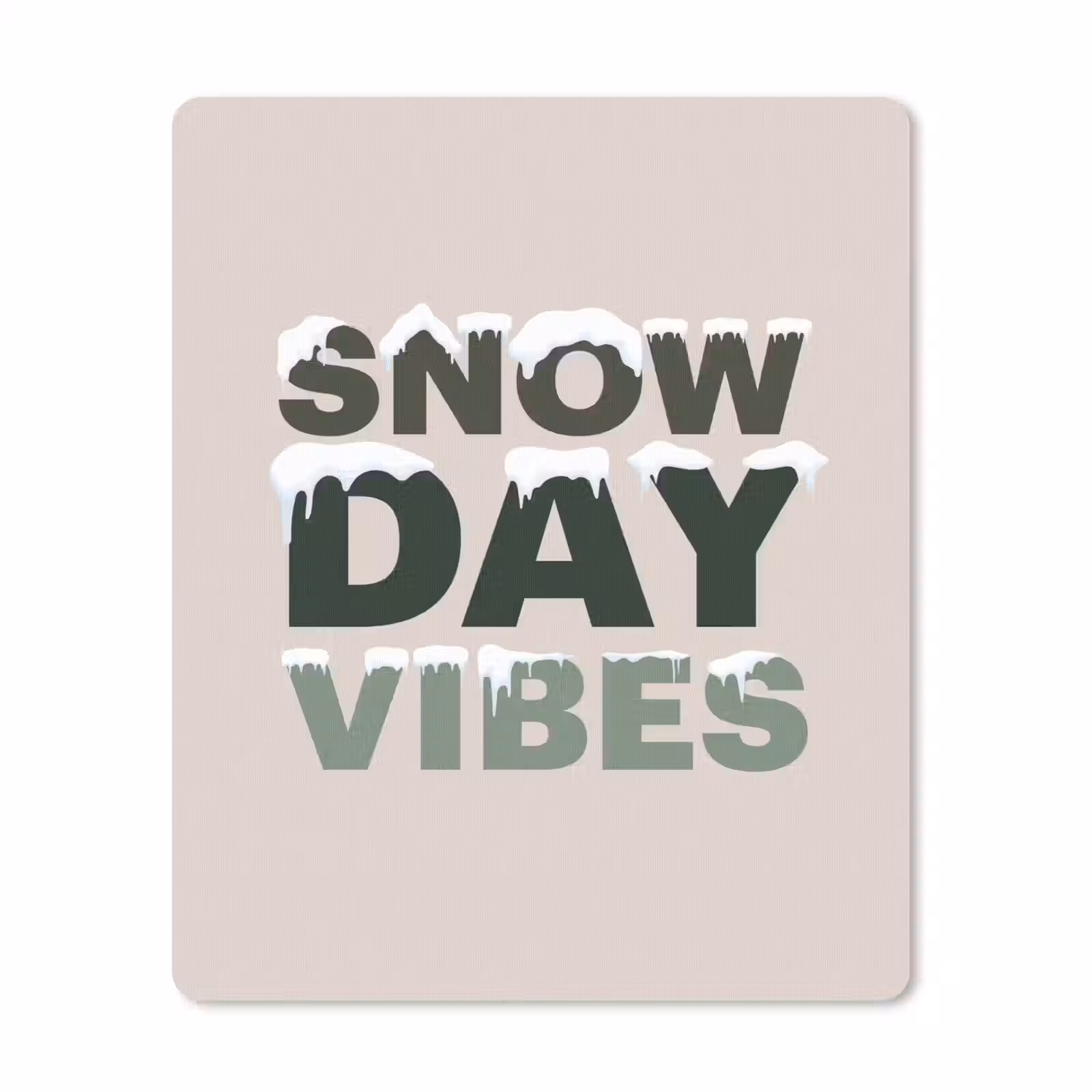 Muismat - Sneeuw - Tekst - Kerst - Beige — 1