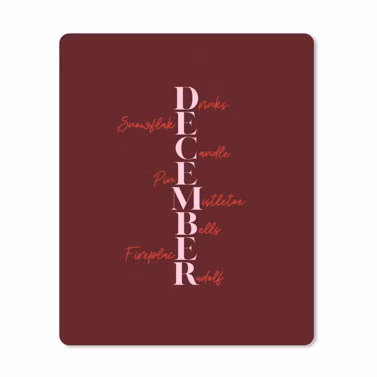 Muismat - December - Tekst - Kerst - Burgundy — 1