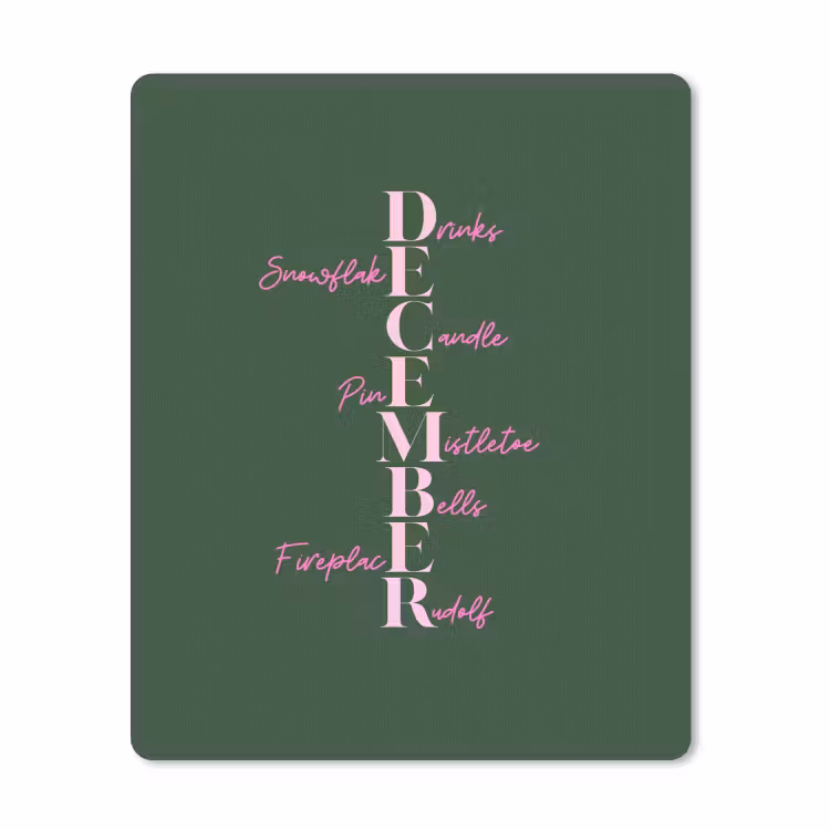 Muismat - December - Tekst - Kerst - Groen — 1