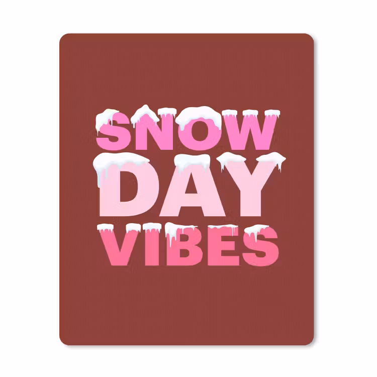 Muismat - Kerst - Tekst - Sneeuw - Rood - Roze — 1