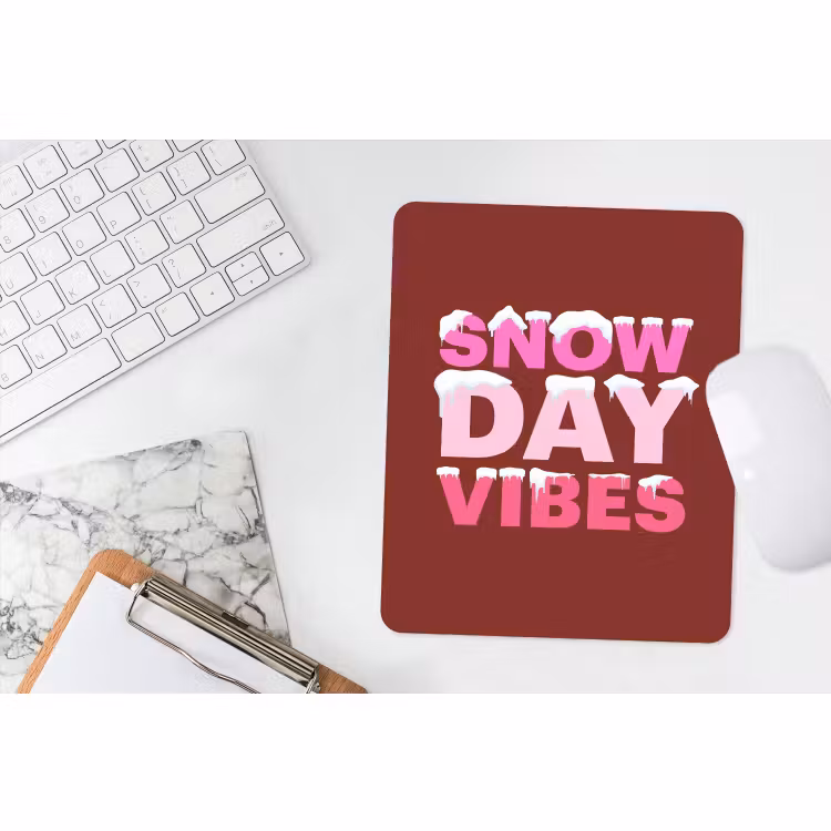 Muismat - Kerst - Tekst - Sneeuw - Rood - Roze — 4