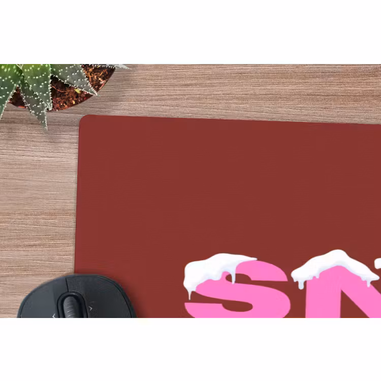 Muismat - Kerst - Tekst - Sneeuw - Rood - Roze — 5