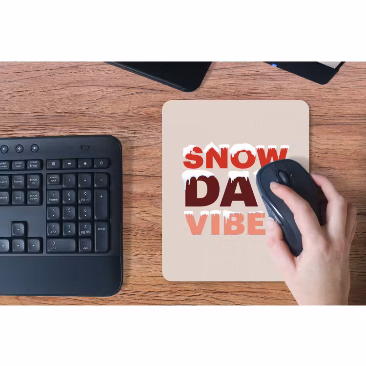 Muismat - Sneeuw - Kerst - Tekst - Rood — 3