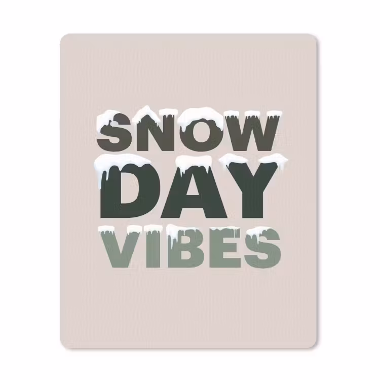 Muismat - Sneeuw - Tekst - Kerst - Beige — 1