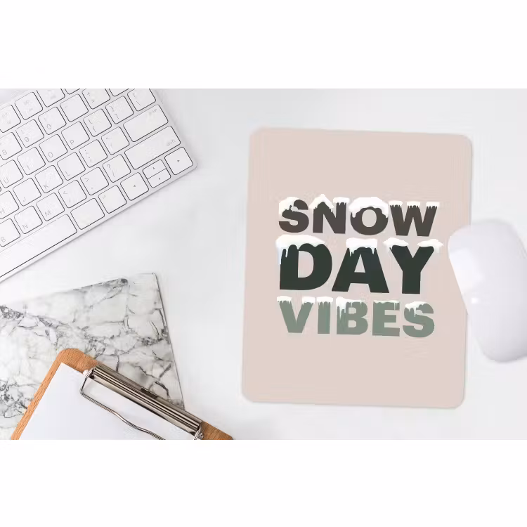 Muismat - Sneeuw - Tekst - Kerst - Beige — 4