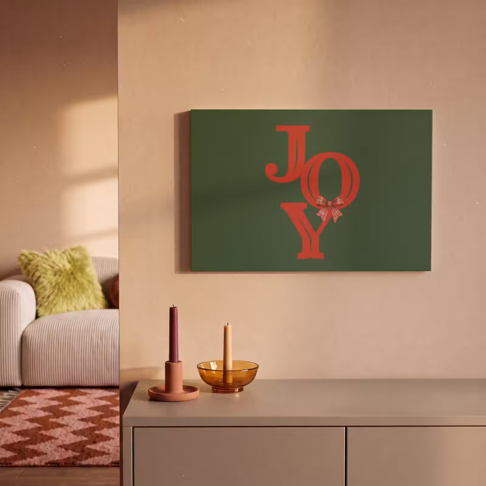 Canvas schilderij - Tekst - Kerst - Rood — 1