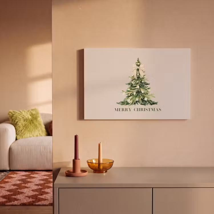 Canvas schilderij - Kerst - Kerstboom - Tekst — 1
