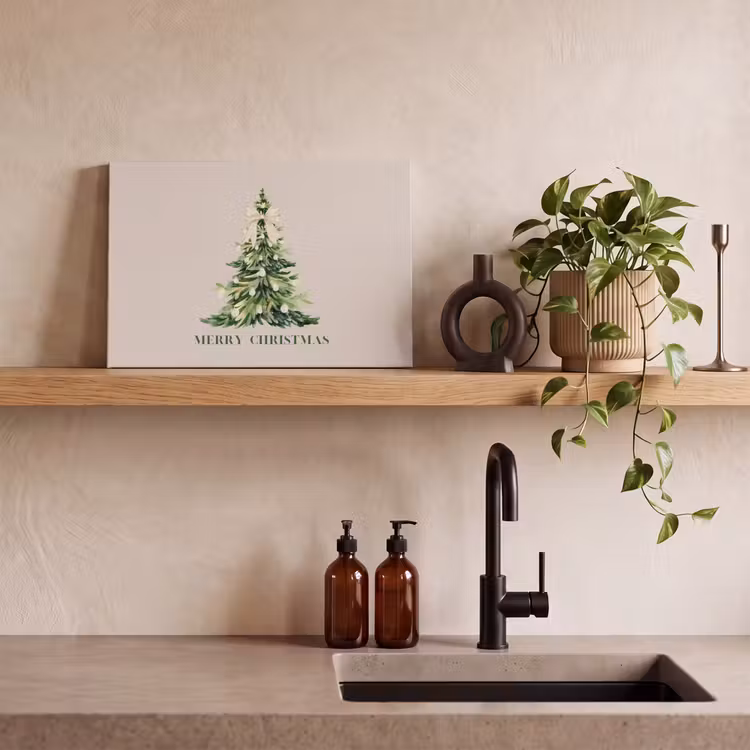 Canvas schilderij - Kerst - Kerstboom - Tekst — 2