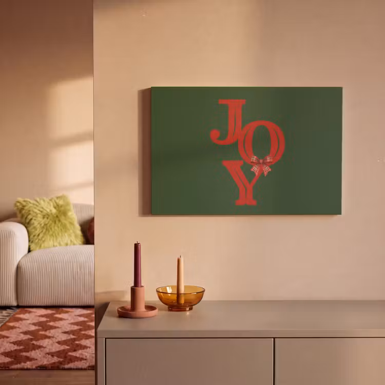 Canvas schilderij - Tekst - Kerst - Rood — 1
