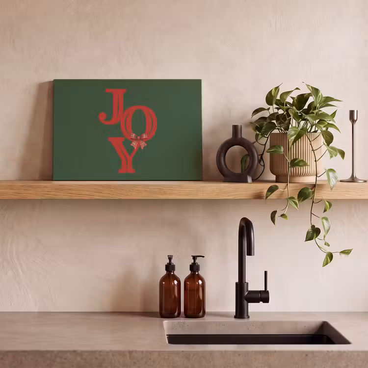 Canvas schilderij - Tekst - Kerst - Rood — 2