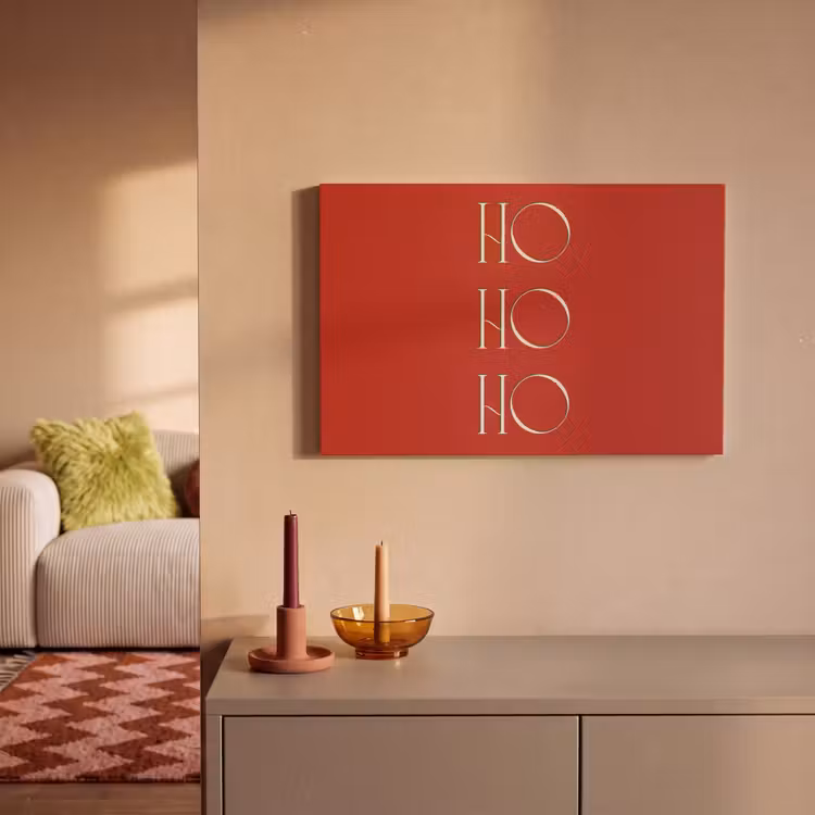 Canvas schilderij - Tekst - Kerst - Modern - Rood — 1