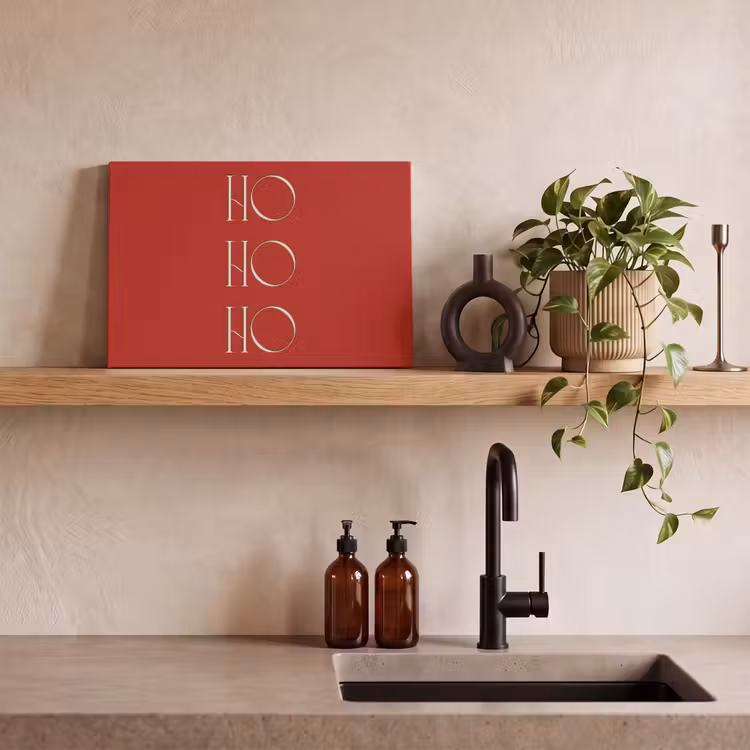 Canvas schilderij - Tekst - Kerst - Modern - Rood — 2