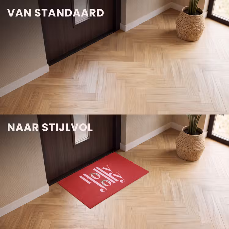 Deurmat - Kerst - Roze - Rood - Tekst — 3