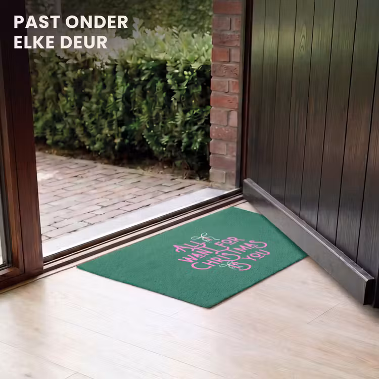Deurmat - Kerst - Tekst - Roze - Groen — 7