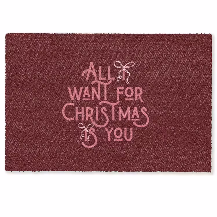 Deurmat - Tekst - Kerst - Rood - Roze — 1