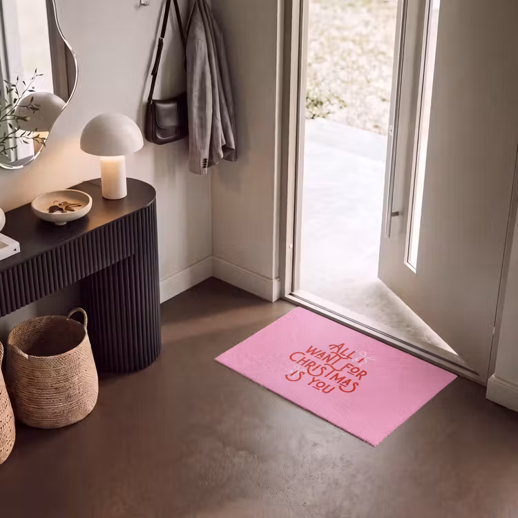 Deurmat - Tekst - Kerst - Roze - Rood — 8