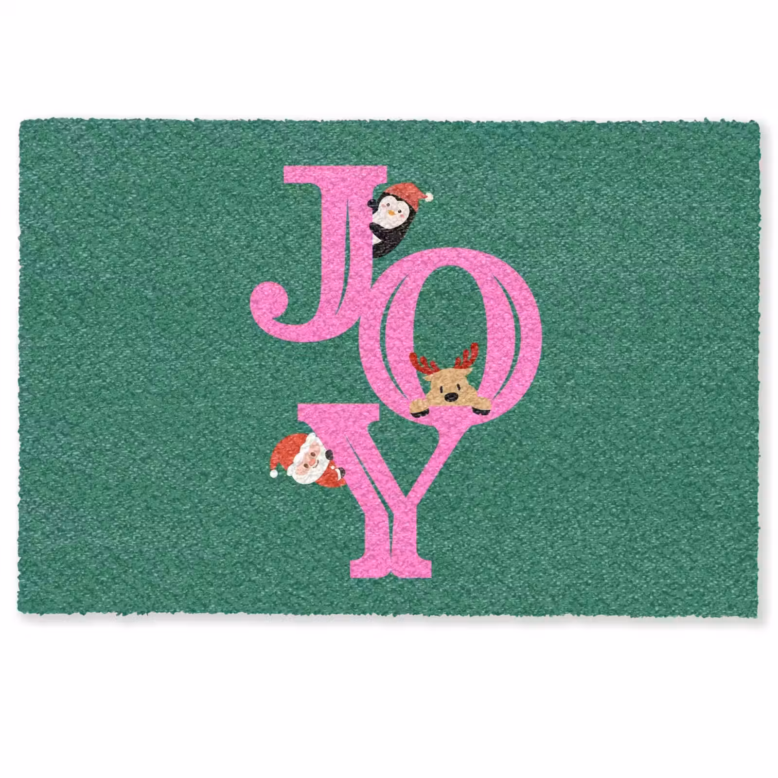 Deurmat - Joy - Kerst - Animatie - Roze - Groen — 1