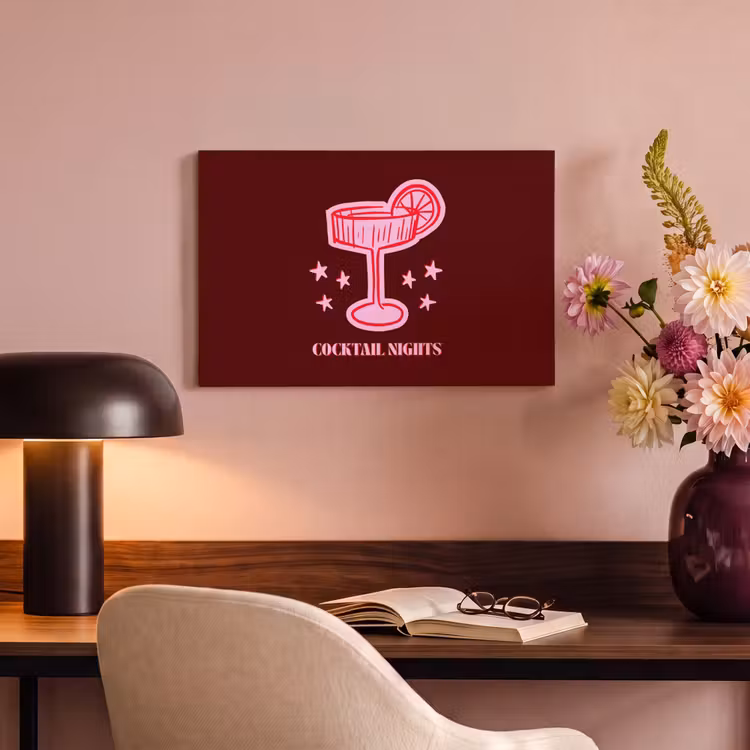 Canvas schilderij - Cocktail - Kerst - Burgundy - Roze — 3