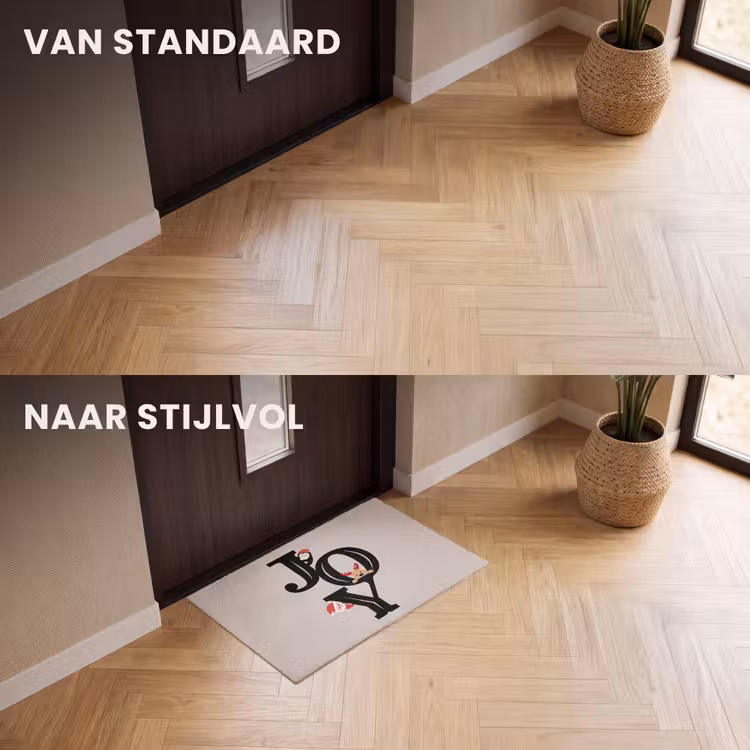Deurmat - Joy - Animatie - Zwart - Kerst — 3