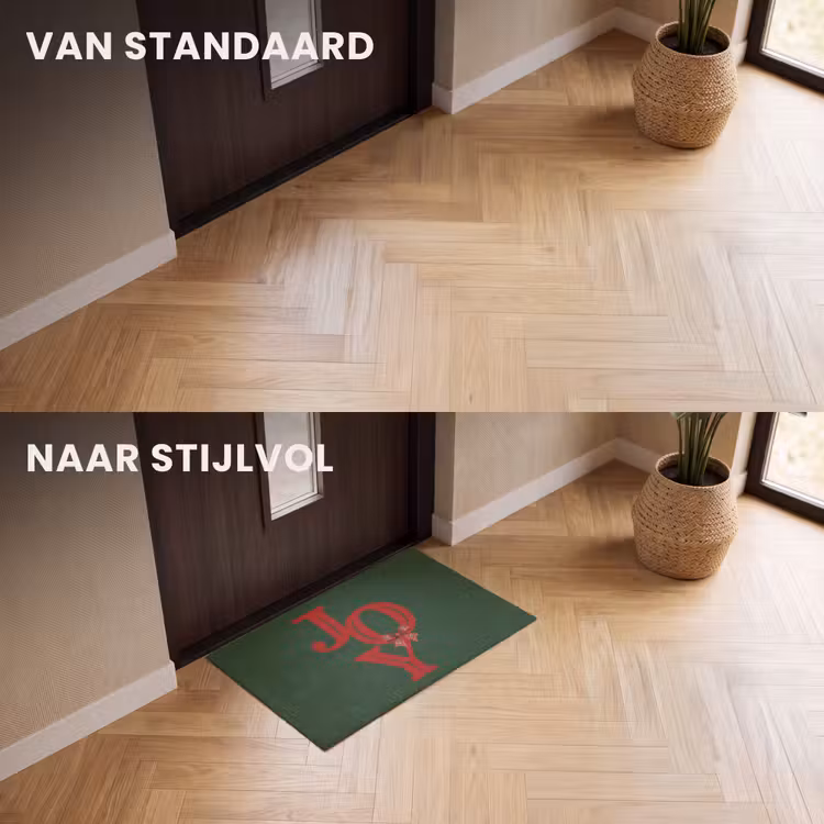 Deurmat - Tekst - Kerst - Rood — 3