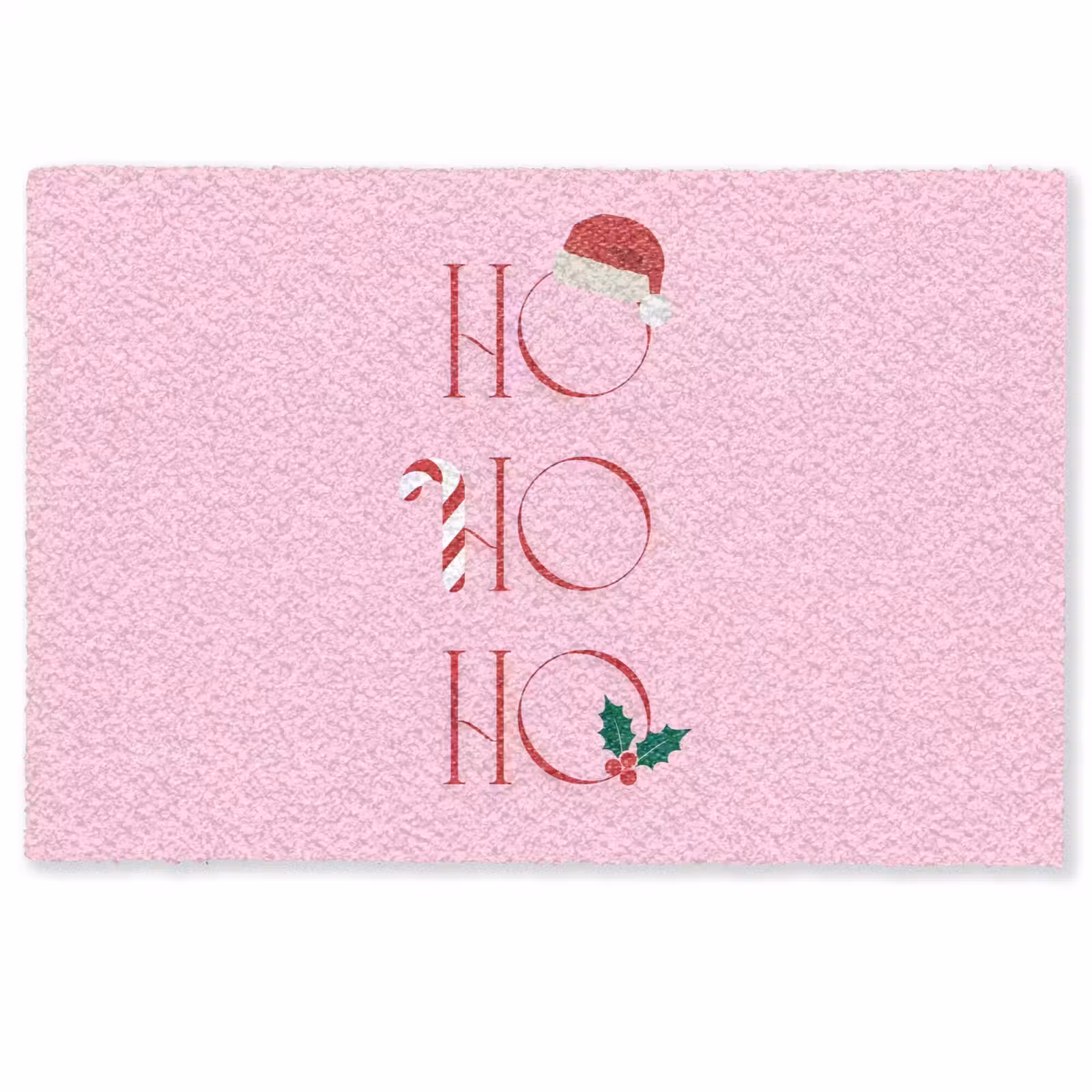 Deurmat - Kerst - Tekst - Roze - Illustratie — 1