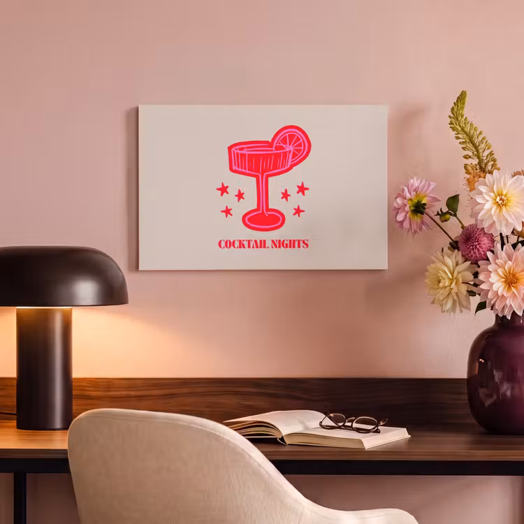 Canvas schilderij - Cocktail - Kerst - Beige - Roze — 3