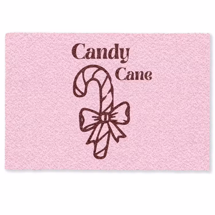 Deurmat - Kerst - Snoep - Tekst - Bruin - Roze — 1