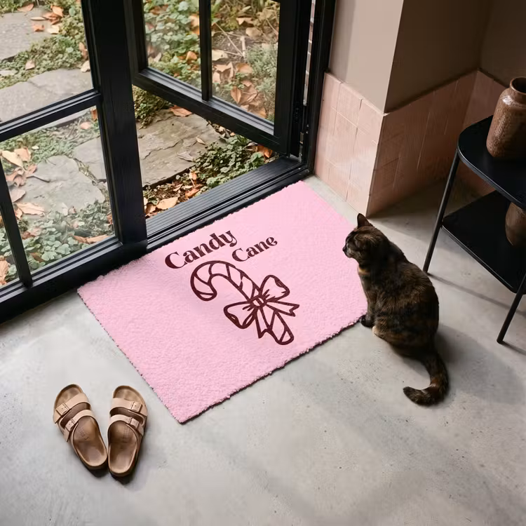 Deurmat - Kerst - Snoep - Tekst - Bruin - Roze — 2