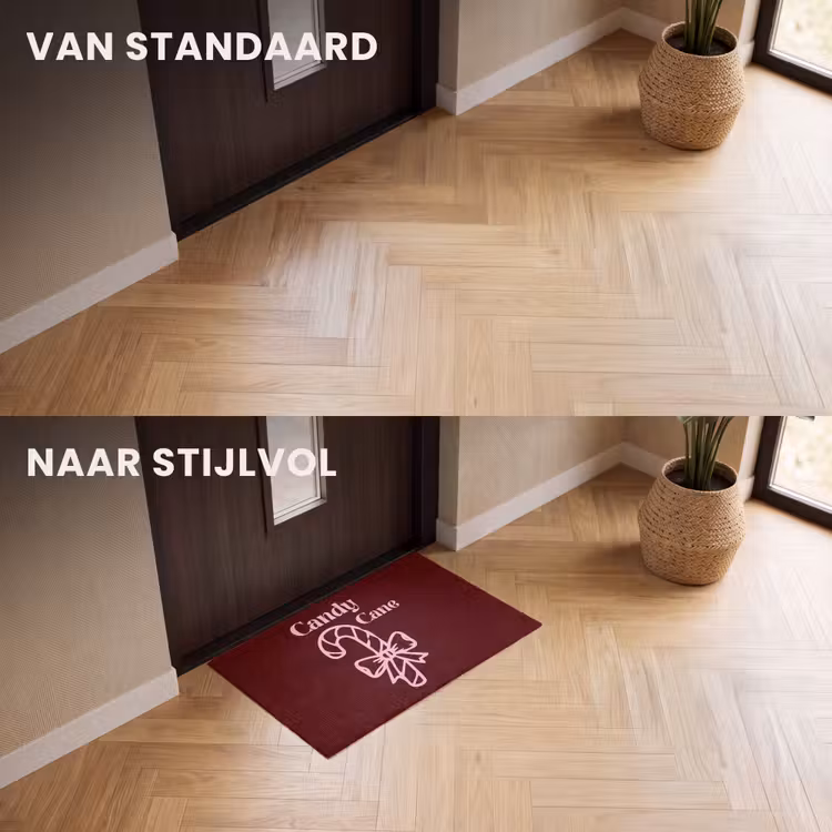 Deurmat - Kerst - Snoep - Tekst - Roze — 3