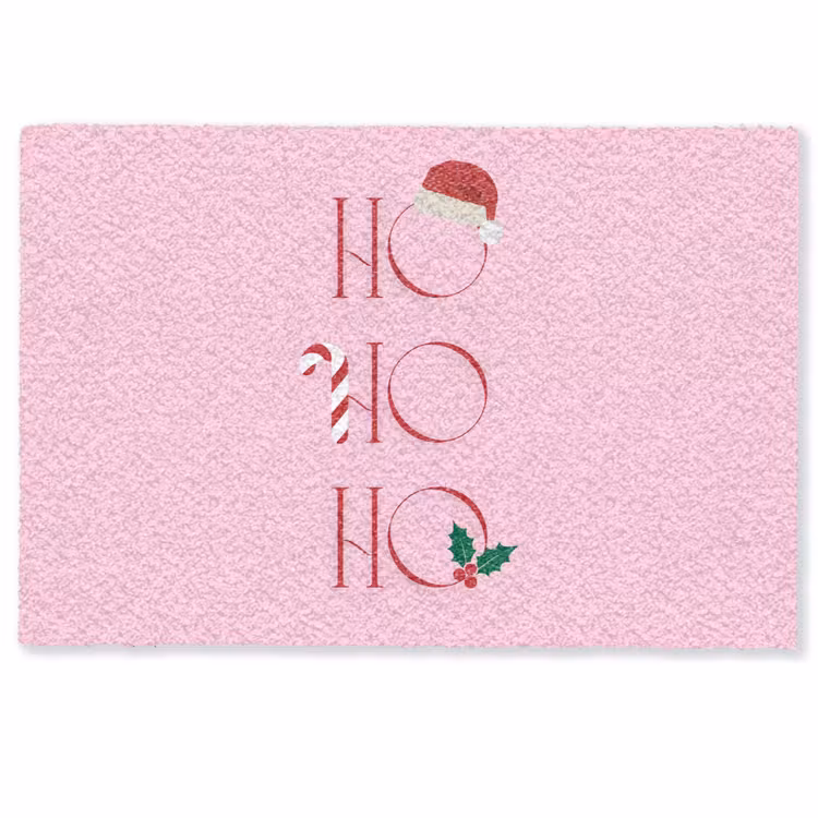 Deurmat - Kerst - Tekst - Roze - Illustratie — 1